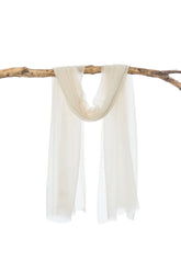 Sensation 100% Cashmere Woven Voile Scarf - Ivory